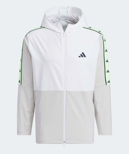 adidas コート ジャケット ファブリックミックスストレッチ