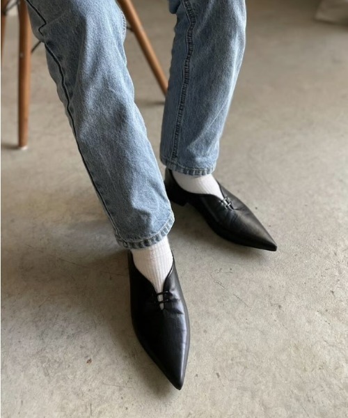 バックギャザーフラットシューズ JISTORY JISTORY パンプス JISTORY/ジストリー/POINTED TOE FLAT SHOES