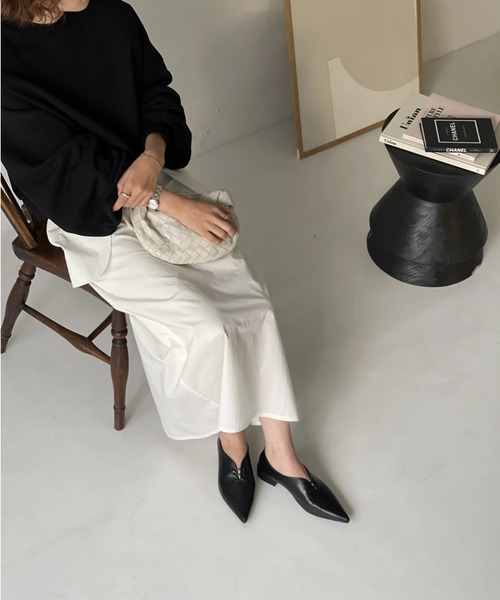 バックギャザーフラットシューズ JISTORY JISTORY パンプス JISTORY/ジストリー/POINTED TOE FLAT SHOES