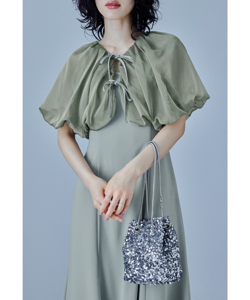 naana　オーガンジーバルーンヘムトップス　結婚式ドレス GIRL DRESS FOR NOW ドレス オーガンジーバルーンヘムトップス