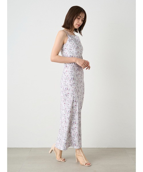 ワンピース レイヤードデザインサテンキャミワンピース レディース  