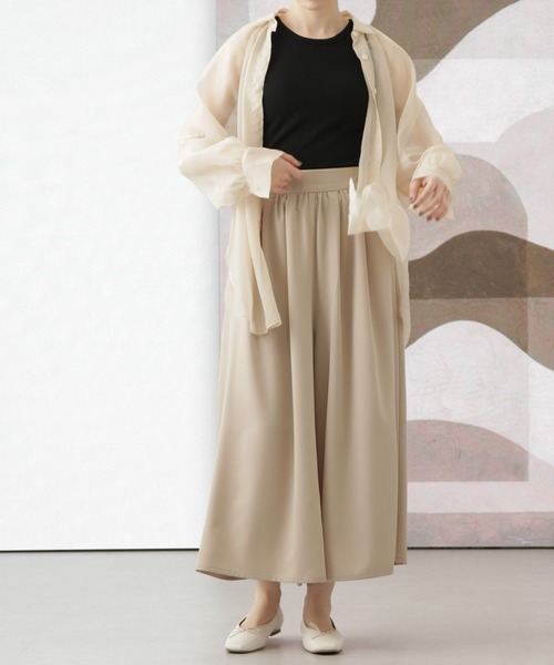 Apo（s）ture パンツ KATY-003/ツイルストレッチギャザーキュロット