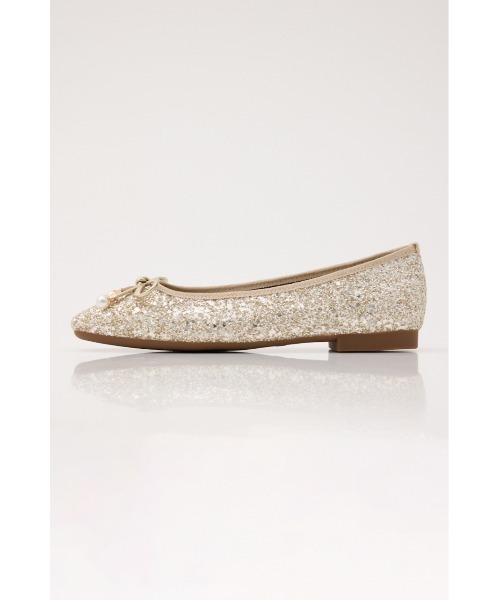STACCATO パール装飾 フラットシューズ　24cm STACCATO バレエシューズ パンプス スパークリングパール