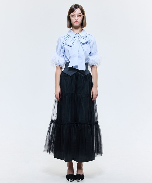 EIMY ISTOIRE（エイミーイストワール） ブラウス シャツ フェザー