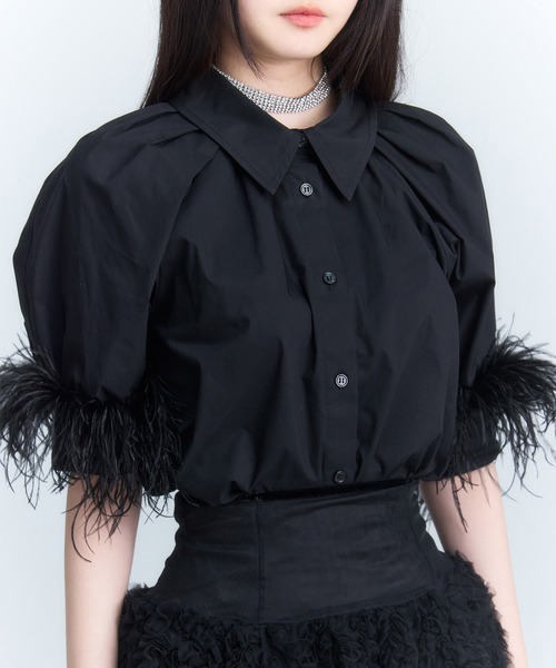 EIMY ISTOIRE（エイミーイストワール） ブラウス シャツ フェザー