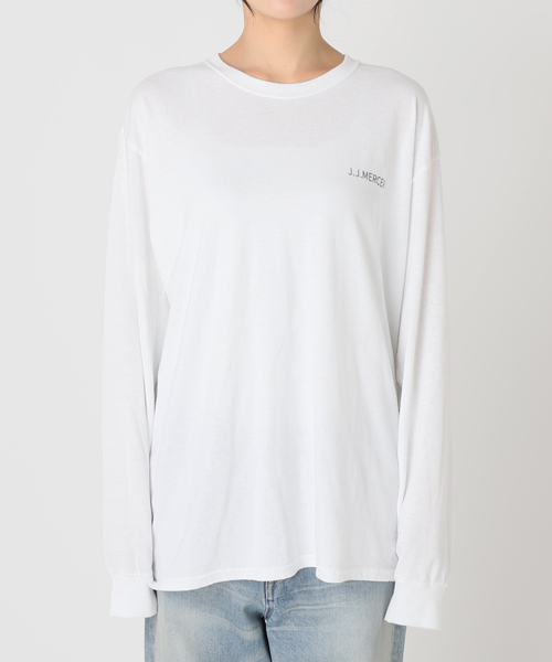 「jj mercer」 長袖カットソー フリー グレー レディース セール】 J.J.MERCER:〈洗濯機可能〉プリント TEE （Tシャツ