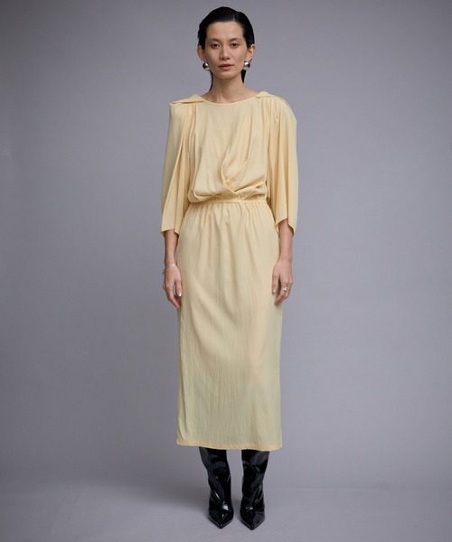 ドレス VISCOSE VOLUME SLEEVE LONG DRESS / ビスコースボリューム 