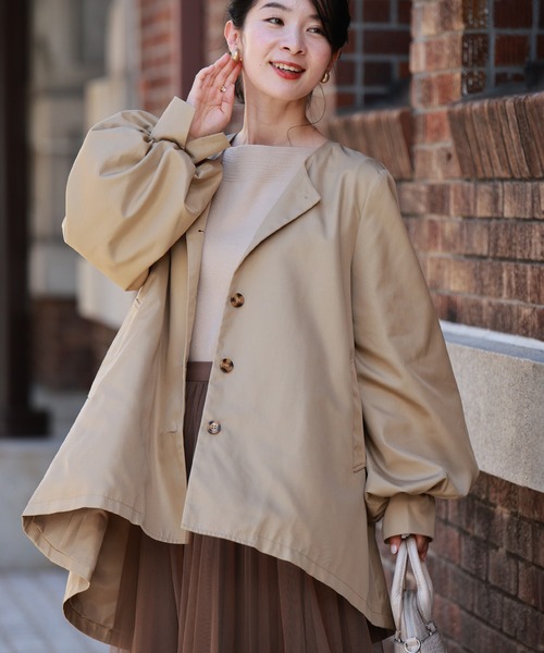 cawaii トレンチコート コート シルエットにこだわった レディトレンチ