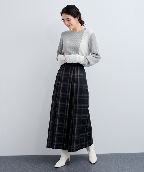 ニット セーター アシメバイカラーニット レディース LE CERCLE par rope' ニット セーター アシメバイカラーニット
