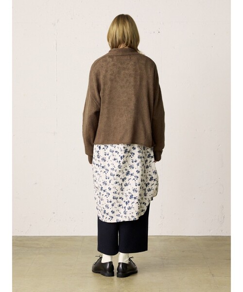 極美品ꕥエンリカ モヘアシルクガウン フード付き カーディガン 草木染め 日本製 MidiUmi（ミディウミ） カーディガン モヘアガウンカーディガン