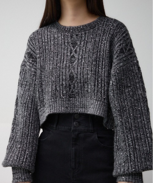 AZUL BY MOUSSY ニット セーター スパンコールニットトップス