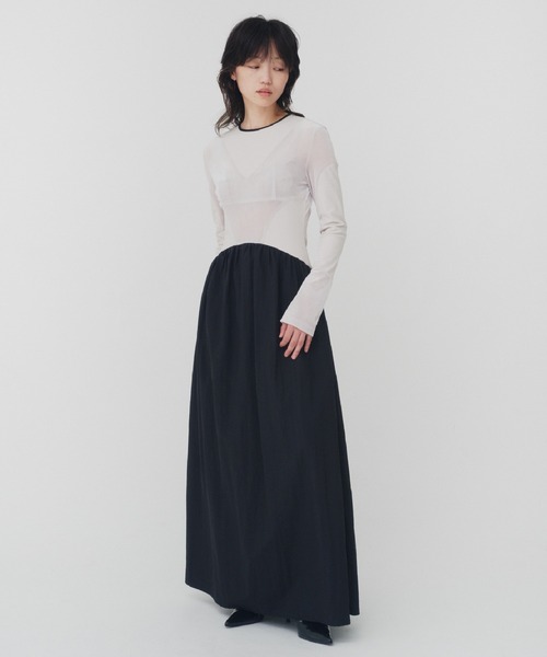 THINGS THAT MATTER ワンピース VELOR SWITCHING GATHER DRESS  