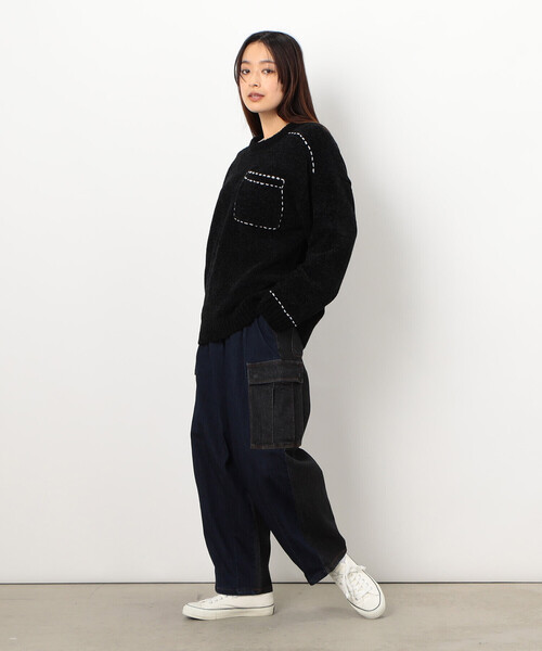 Purple&Yellow（パープルアンドイエロー） ジーンズ デニム配色ワイド