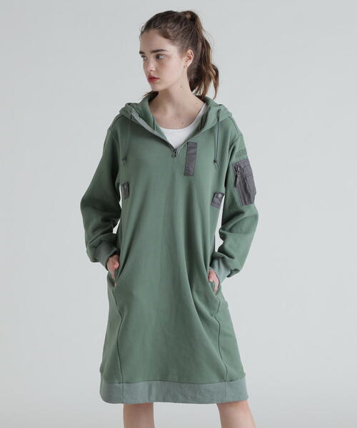 AVIREX（アヴィレックス） ワンピース HOODIE NYLON MILITARY ONEPIECE