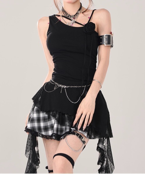 gossip!ロサンゼルス スカート Y2K イレヘムレー チェック柄ススカート gossip!ロサンゼルス スカート Y2K イレヘムレー チェック柄ススカート