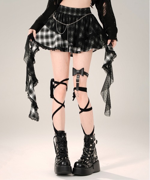 gossip!ロサンゼルス スカート Y2K イレヘムレー チェック柄ススカート