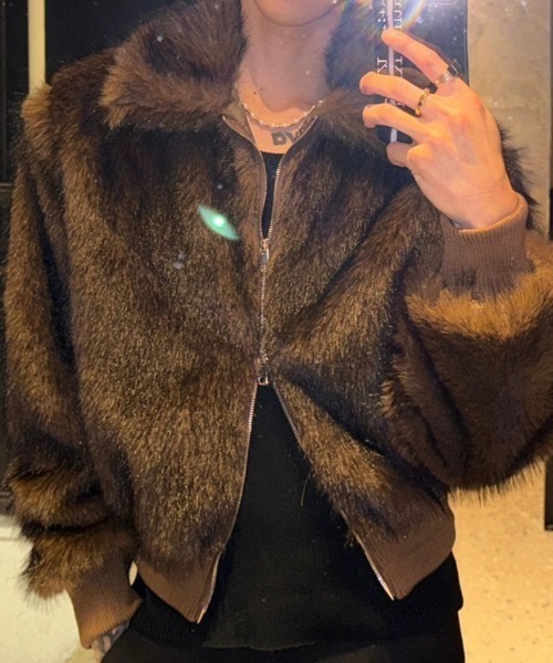 Otte ジャケット テーラードジャケット フェイクファージャケット