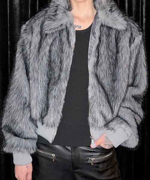 Otte ジャケット テーラードジャケット フェイクファージャケット