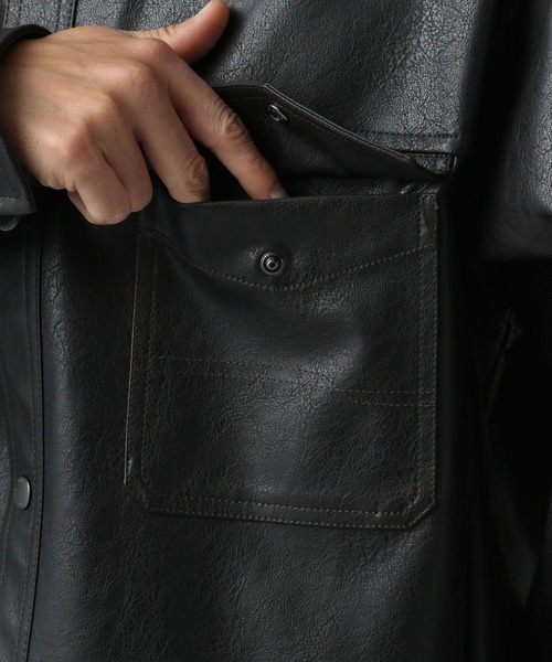 BAYFLOW（ベイフロー） ブルゾン アウター フェイクレザーシャツ