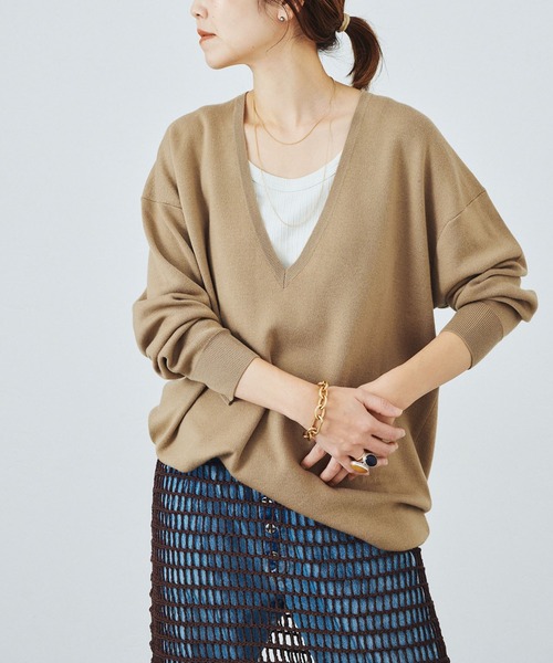 plage（プラージュ） Vネックニット FREE ホワイト レディース