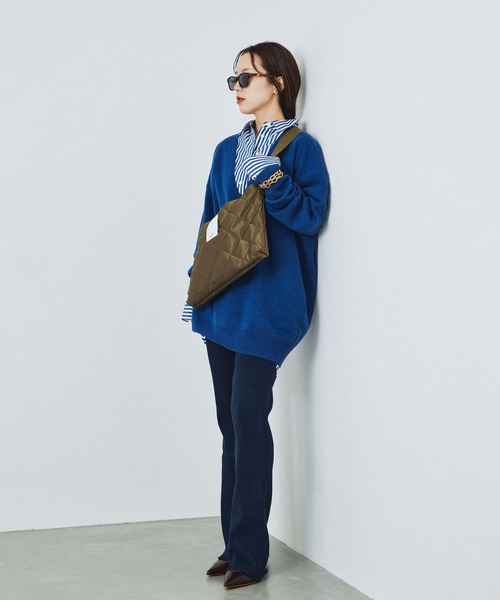 Plage FurVネックニットプルオーバー　ネイビー plage（プラージュ） Vネックニット FREE ホワイト レディース