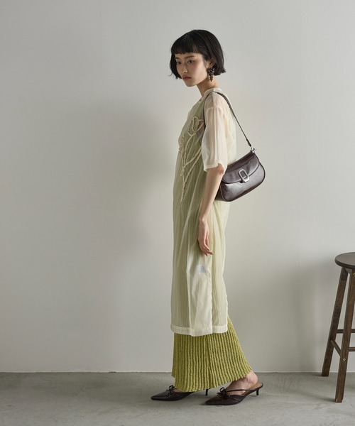 ワンピース YOON*size100 THE Yon ワンピース フラワーコード刺繍シアーワンピース