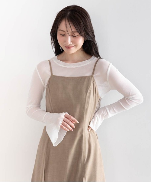 RANDA（ランダ） ワンピース カップインバックリボンキャミワンピース