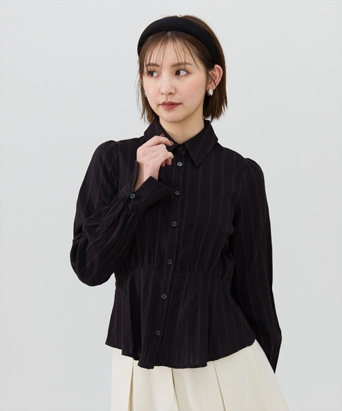 ブラウス シャツ フレアペプラムシャツ レディース
