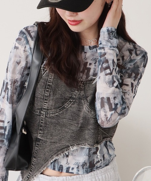 ROOP TOKYO tシャツ コルセットビスチェ付きシアートップス 夏物 夏服 ROOP TOKYO tシャツ コルセットビスチェ付きシアートップス 夏物 夏服
