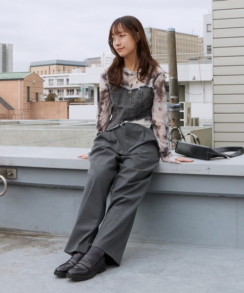ROOP TOKYO tシャツ コルセットビスチェ付きシアートップス レディース