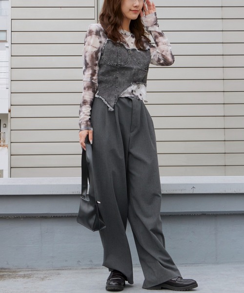 ROOP TOKYO tシャツ コルセットビスチェ付きシアートップス レディース