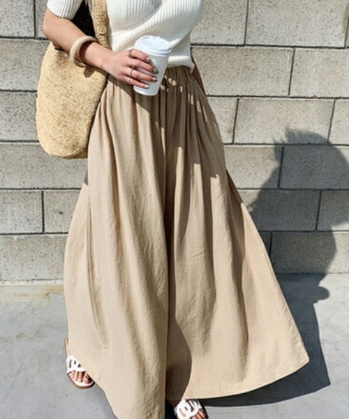 パンツ 「11色展開」スカート見えで大人っぽく。秋に映える落ち感