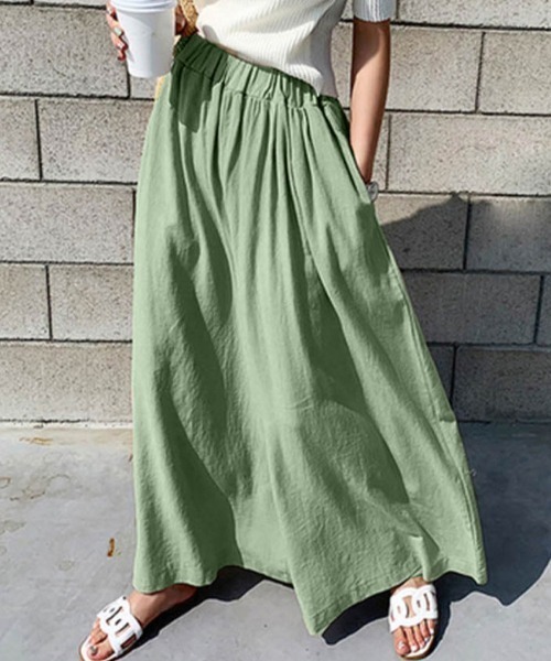 M,&KYOKO   キュロットスカート パンツ 「11色展開」スカート見えで大人っぽく。秋に映える落ち感