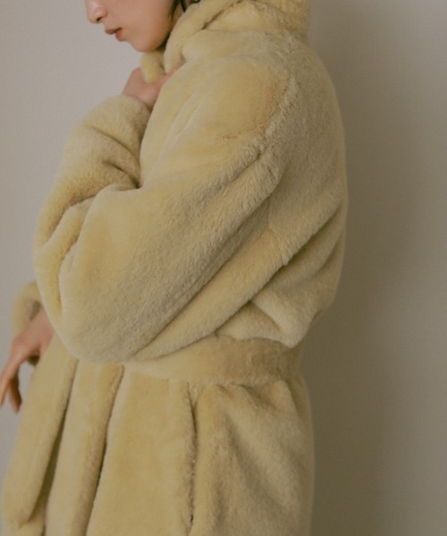 「CASA FLINE」 コート FREE バーガンディー レディース_画像6