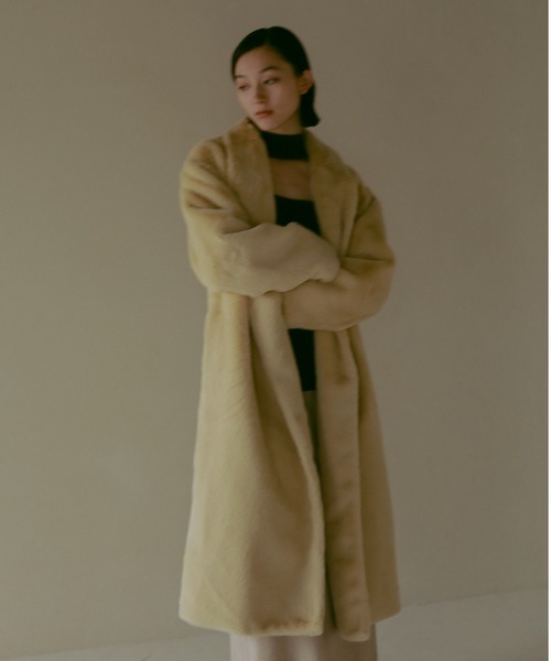 「CASA FLINE」 コート FREE バーガンディー レディース_画像9