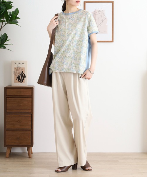 tシャツ BRODIAEA リバティプリント半袖Tシャツ ボタニカル柄