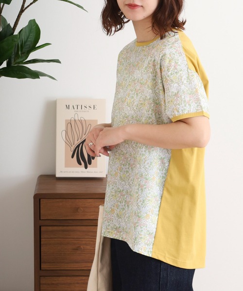 tシャツ BRODIAEA リバティプリント半袖Tシャツ ボタニカル柄