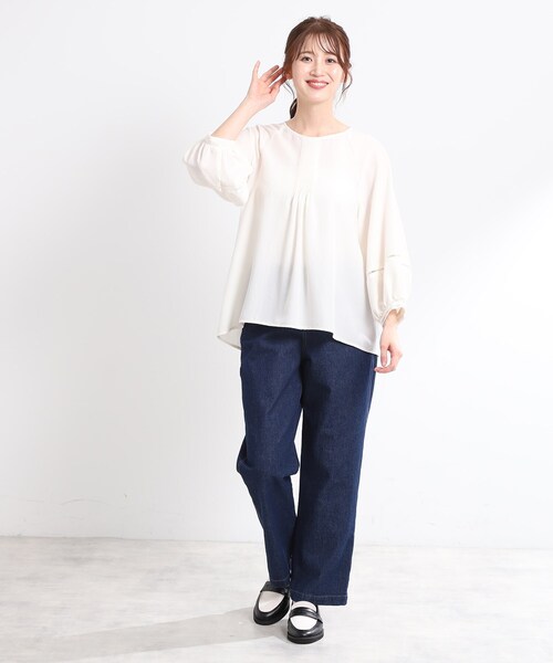 ブラウス シャツ 「夏SALE／E‐QUALITY／手洗い可」ピンタックブラウス レディース Reflect ブラウス シャツ 「夏SALE／E‐QUALITY／手洗い可