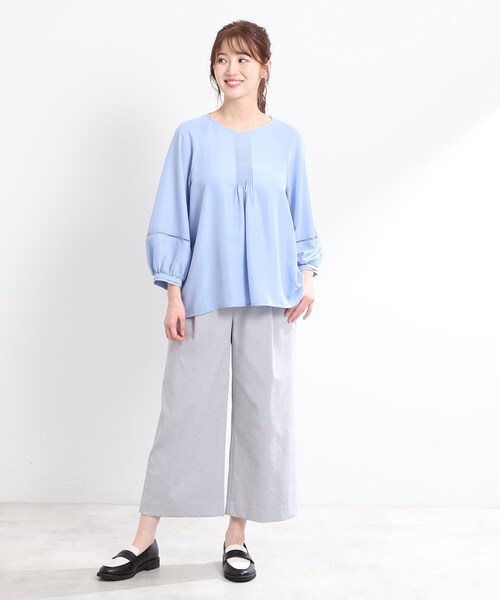 ブラウス シャツ 「夏SALE／E‐QUALITY／手洗い可」ピンタックブラウス レディース Reflect ブラウス シャツ 「夏SALE／E‐QUALITY／手洗い可