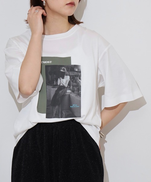 tシャツ hunch コンパクトスムース　フォトTシャツ レディース