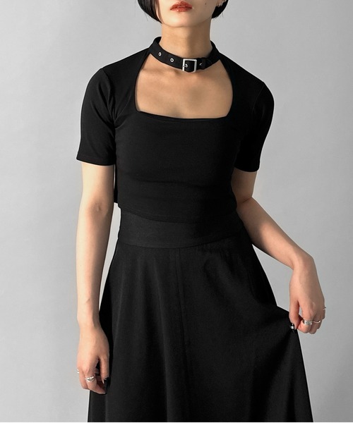 LVEU.（ラブユ） tシャツ 「LVEU.」ベルトチョーカーニットトップス