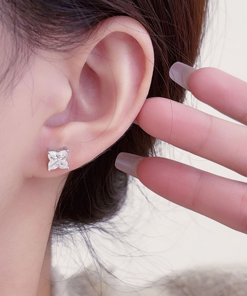 UP START ピアス 「片耳ピアス」ラインストーンデザインバーベルピアス