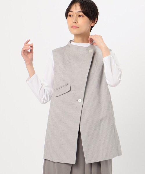 Gabardine K.T（ギャバジンK.T） ベスト ジレ 夏 和紙混ツィード 