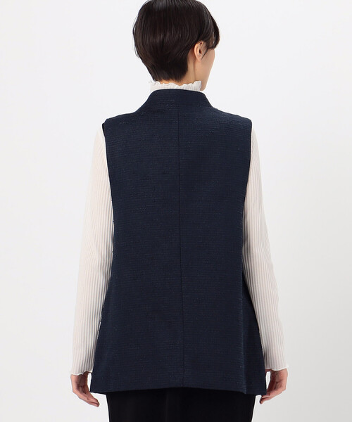 ベスト ジレ 和紙混ツィード ボトルネックジレ レディース Gabardine K.T ベスト ジレ 和紙混ツィード ボトルネックジレ