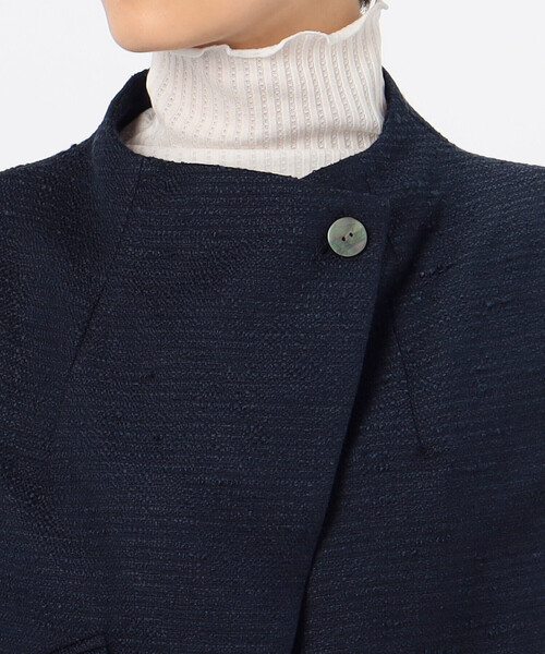 ベスト ジレ 和紙混ツィード ボトルネックジレ レディース Gabardine K.T ベスト ジレ 和紙混ツィード ボトルネックジレ