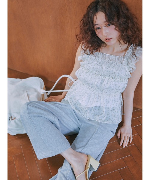 LILY BROWN スウェットパンツ ジャージ LB刺繍スウェットワイド