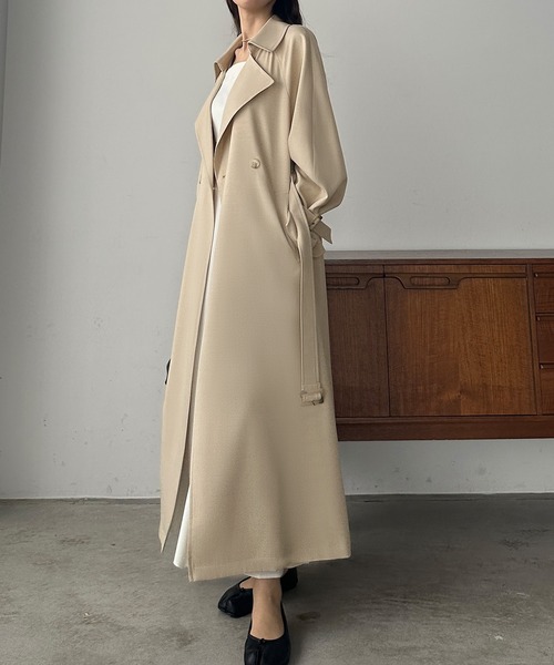 「Louere」 トレンチコート LARGE アイボリー レディース_画像2