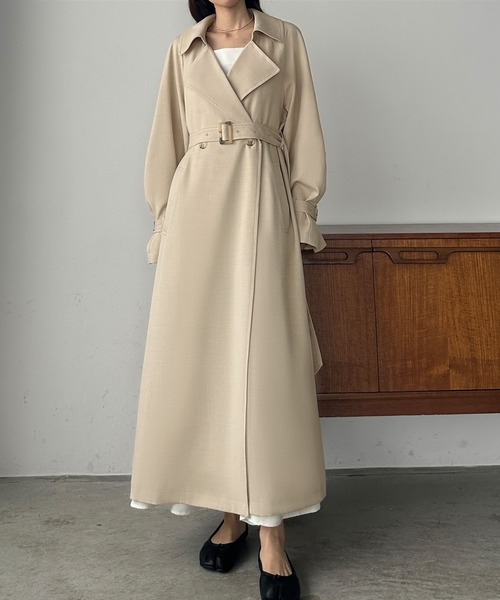「Louere」 トレンチコート LARGE アイボリー レディース_画像5