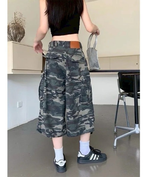 ARCHIVER パンツ 「Lp」迷彩カーゴハーフパンツ レディース