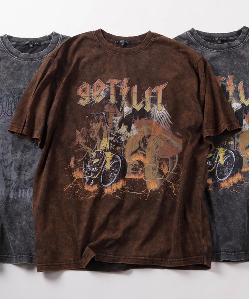 tシャツ 「82」 ロックテイスト プリントTシャツ バックプリント